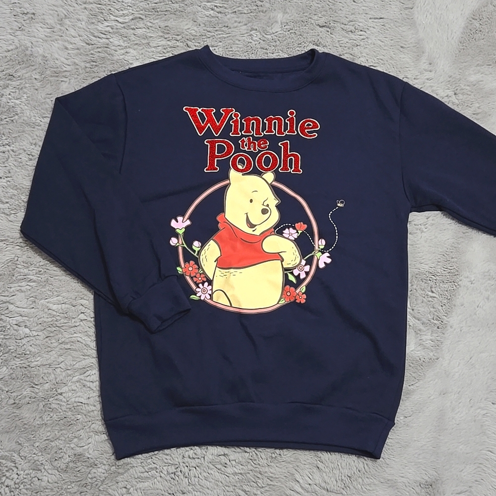 Winnie the Pooh navy blue crew neck sweatshirt size XS